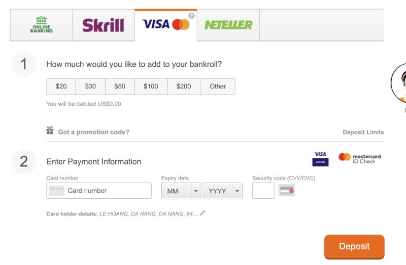 Nạp tiền qua thẻ Visa / MasterCard